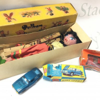 A boxed Pelham puppet SS Gypsy, boxed Corgi Lancia Fulvia sport zagato, boxed Matchbox Ferrari F40. Postage category B