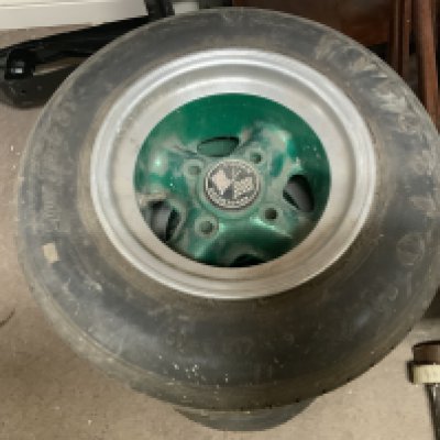 Vintage Mini Cooper parts. 5 Revolution Alloy wheels 28cm Diameter (currently with Firestone tyres). (No reserve)
