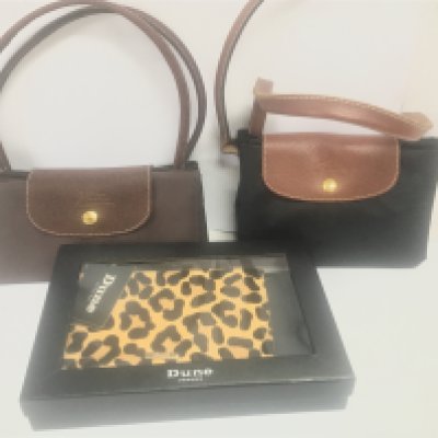 2 Genuine Longchamp bags and 1 Dune clutch bag