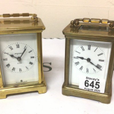 Two brass cased carriage clocks Bayard and one other (2)
