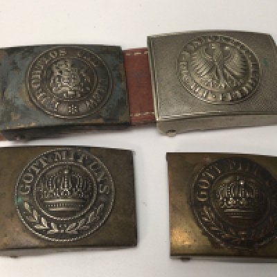 Four German Imperial I world war belt buckles (4)