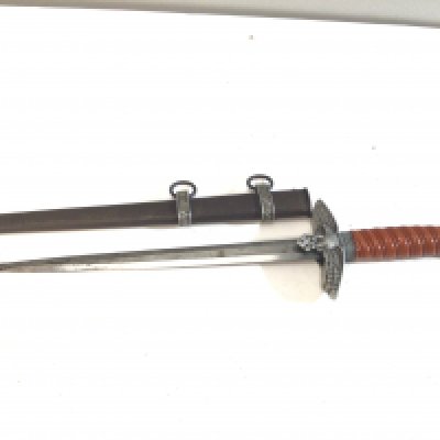 A German Third Reich dagger possibly matched fittings Luftwaffe and German Military. blade with makers stamp.