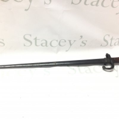 A 19th century French bayonet with matching serial number scabbard , blade marked 1879. 65cm total length approximately. Blade 52cm .This lot cannot be posted
