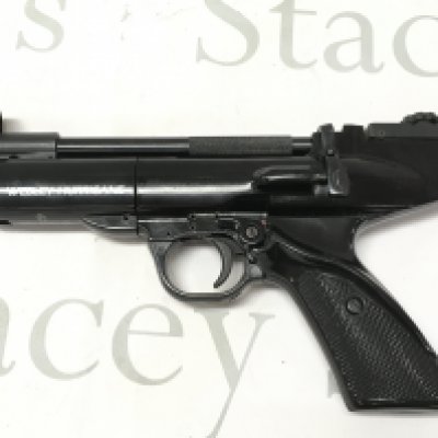 A vintage Webley Hurricane air pistol, mechanism seen functioning . This lot cannot be posted