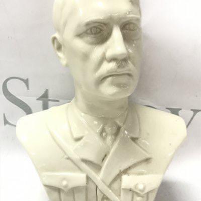 A WW2 Third Reich porcelain bust of Adolf Hitler, with marks to base. 22cm tall .this lot cannot be posted