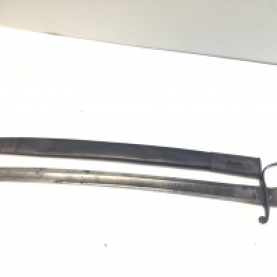 A rare Victorian Prison officers Sword Parkhurst Prison the sword with a wired shagreen grip the steel blade with maker P Parker & Son 233 Holborn.the leather scabbard needs stitching