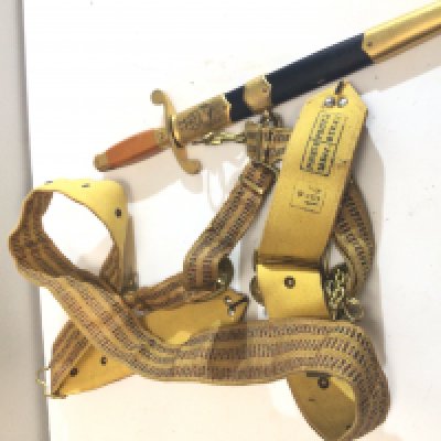 A Soviet Navy officers presentation dagger. With embroidered webbing. 1950s