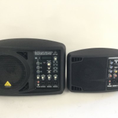 A Eurolive B207 150W PA/monitor speaker system, a Tourtech PA/monitor speaker and a bag of leads (3).
