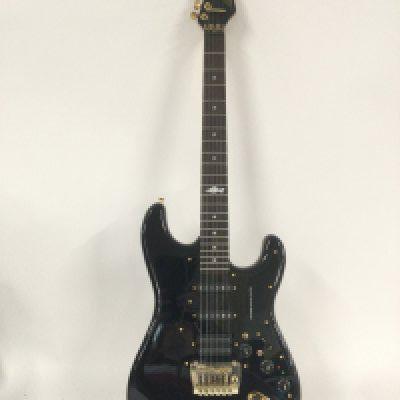 A Marlin Sidewinder electric guitar in black.