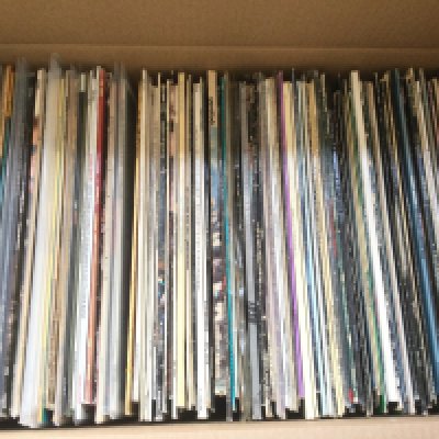 Two boxes of LPs and 12" singles by various artists including Muddy Waters, INXS, Marc Bolan and many more.