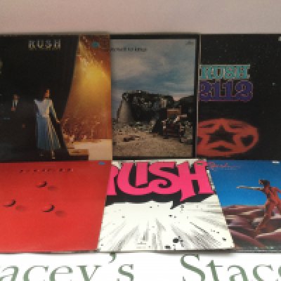 Six Rush LPs comprising 'A Farewell To Kings', '2112' and others.