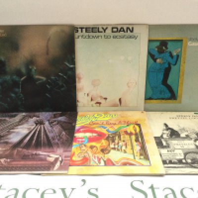 Six Steely Dan LPs comprising 'Pretzel Logic', 'Countdown To Ecstasy' and others.