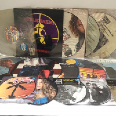 A collection of mainly picture discs and coloured vinyl by various artists including INXS, Public Enemy, Happy Mondays and others.