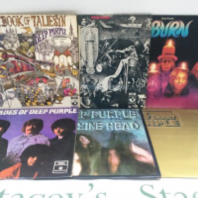 Six early UK pressings of Deep Purple LPs comprising 'Shades Of Deep Purple', 'Machine Head', 'The Book Of Taliesyn' and others.