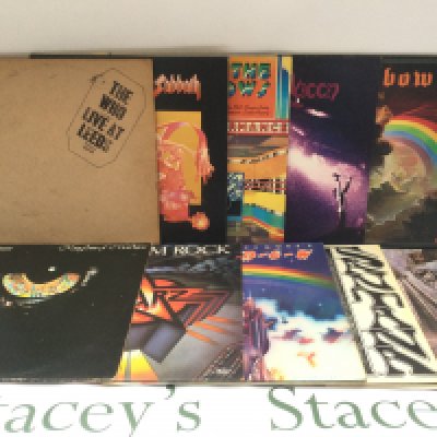 Ten rock LPs by various artists including a first UK pressing of 'Live At Leeds' by The Who complete with all inserts, one feelable scratch, Black Sabbath, Queen and others.