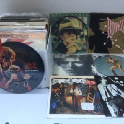 A collection of David Bowie 7" singles including some picture discs.