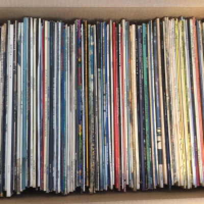Two boxes of LPs by various artists including Ten Years After, Gene Vincent, Roxy Music, Johnny Cash and many more.