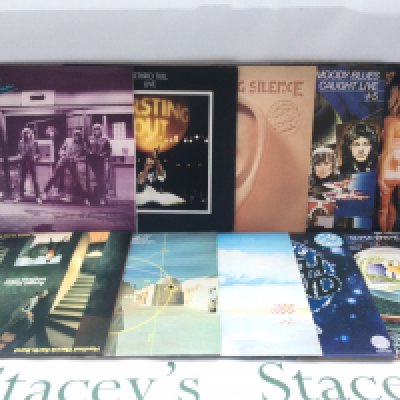 Ten rock and prog rock LPs by various artists including UFO, Manfred Mann's Earth Band, Brand X and others. Includes a promo copy of 'Angel Station'.