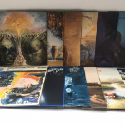 Twelve LPs by The Moody Blues and related.