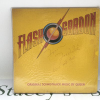 A Freddie Mercury signed Queen LP, no COA. Comes with another copy of the same LP. Please note that we are not experts in this field and can offer no guarantees that these signatures are genuine and will not be held responsible should they prove otherwise.