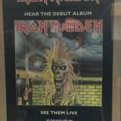 A framed and glazed Iron Maiden 1980 UK tour poster, approx 42cm x 59cm excluding frame.
