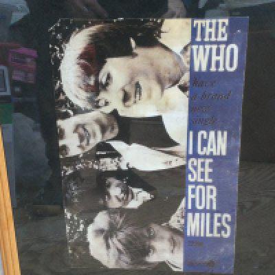 A framed and glazed promotional poster for The Who single 'I Can See For Miles', approx 25cm x 37cm excluding frame plus a framed and glazed poster for The Jam documentary film 'About The Young Idea', approx 50cm x 70cm excluding frame (2).