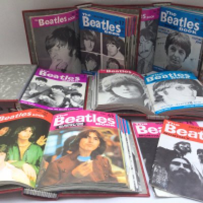 A complete run of the original Beatles Book Monthly magazines from issue 1 from August 1963 to 77 from December 1969. All housed in Beatles book albums except the last two.