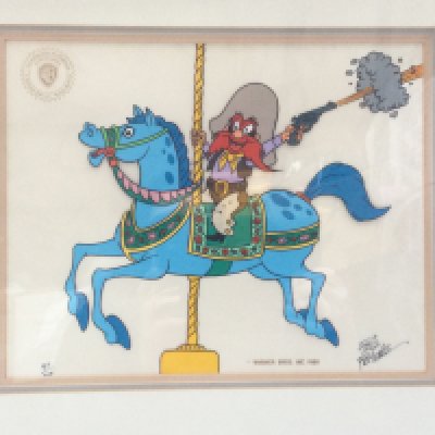 Two framed limited edition Warner Brothers animation serigraph cels, one signed by animator Friz Freleng, both featuring Yosemite Sam. Largest approx 59cm x 52cm including frame.