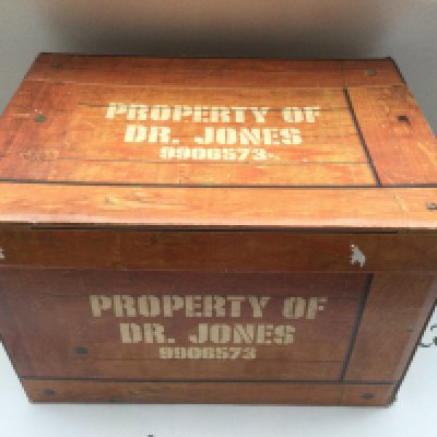 A 2008 Lucasfilm Indiana Jones Kingdom Of The Crystal Skull lottery giveaway box including leather jacket, shirt, leather bag, t shirt and fedora hat, limited to 2100.