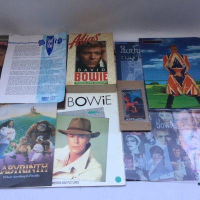 A collection of mainly David Bowie ephemera including music papers, books etc.