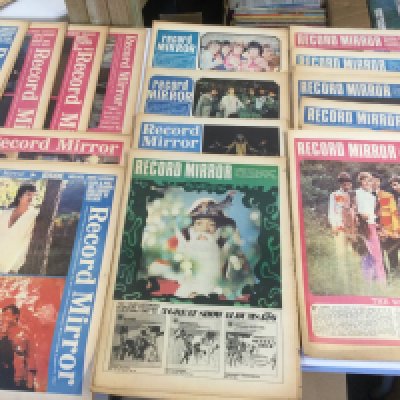Five boxes of Record Mirror music papers from the 1950s/60s and 70s. Some condition issues.