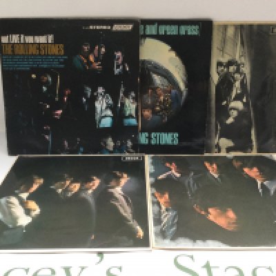 Five early pressings if Rolling Stones LOs including the first two LPs, a US pressing of 'Got Live If You Want It' and others.