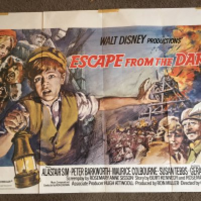 Four film posters comprising a UK quad for 'Escape From The Dark', sellotape residue in corners and top centre, approx 101cm x 76cm plus three Western US one sheet movie posters including 'The Return Of The Seven', 'Guns Of The Magnificent Seven' and 'The Magnificent Sven Ride', all folded with small tears.