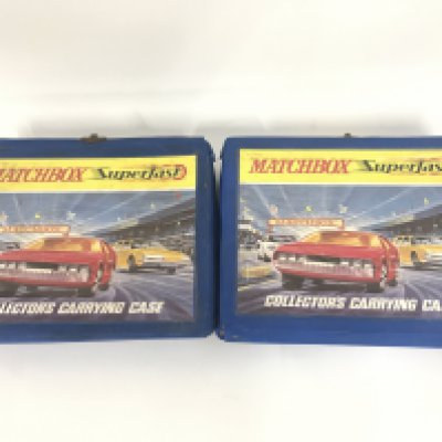 2 X Matchbox Carry Cases Containing Playworn Diecast.(2).