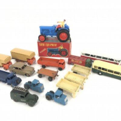 A Collection of Playworn Diecast. Including Budgie. Dinky. And a Boxed Cresent Toys tractor