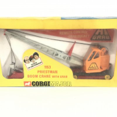 A Boxed Corgi Priestman Boom Crane With Grab #1153.