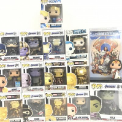 A Collection of Boxed Funko Pop Figures. All Marvel and D.C.