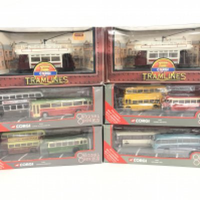 A Collection of Boxed Corgi Original Omnibus and Corgi Tramlines.