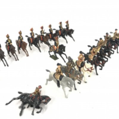 A Collection of Various Mounted Britains. Including Hussars. And life Guards.(2).