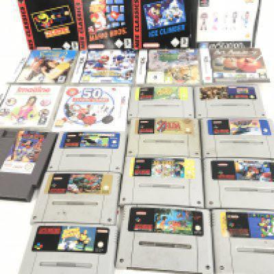 A Collection of Various Game Cartridges. For Nintendo DS. NES. super NES. Etc.