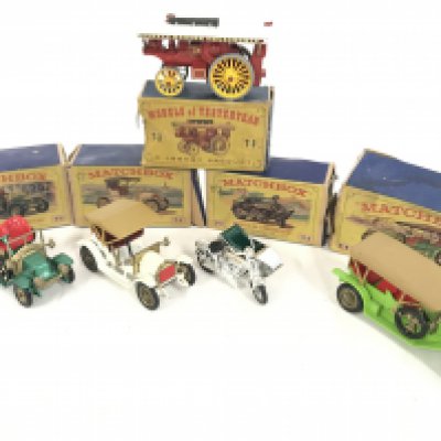 A Collection of Matchbox Models Of Yesteryear. Including a 1914 Sunbeam Motor Cycle #Y-8. Boxes Are Worn.