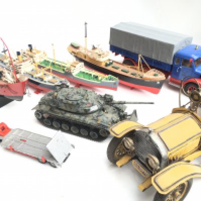 A Collection of Built Model Boats. A Lorry. Etc. NO RESERVE
