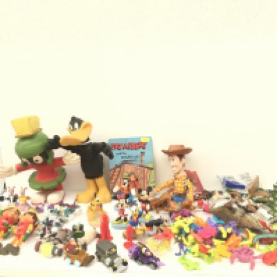 A large collection of toy figures featuring Disney..Looney Tunes and others NO RESERVE