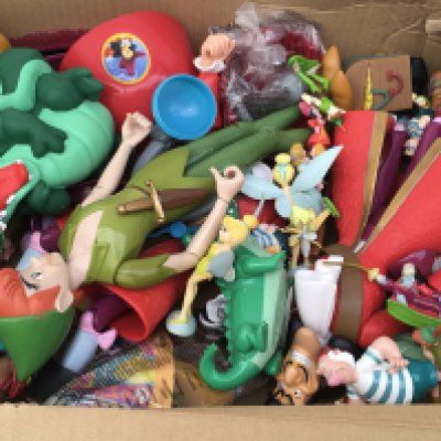 A collection of Disney toys and figures associated with Peter Pan. NO RESERVE