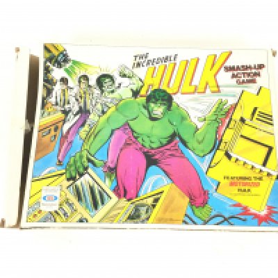A 1979 vintage boxed The Incredible Hulk Smash Up Action Game with game instructions.