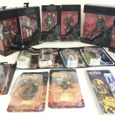 A collection of of modern Star Wars figures..a watch and toy