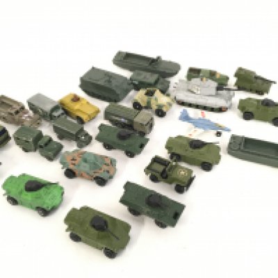 A Collection of Plastic and Diecast Military Vehicles. Including Matchbox and Airfix. no Reserve.