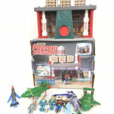 A Boxed Matchbox Stingray Marineville Headquarters and some Thunderbirds.