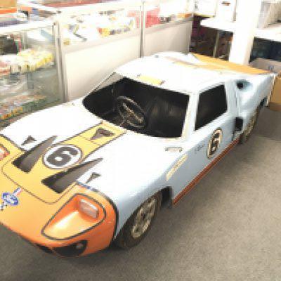 This miniature Replica Ford GT40, 1968 winning car, built by Frenchman Francis Mortarini, founder of Automobiles S.C.A.F., in 1968. With its original JLO single-cylinder three-horsepower engine, a removable roof, and a single center-mounted seat. In need of restoration. Ford-sanctioned the Mini GT 40. In 1968, Mortarinis racers would participate in the 24 Minutes du Mans, the endurance race for children held on a miniature circuit preceding the main event in 1968. Images to follow.