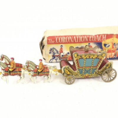A Boxed Vintage Tinplate Coronation Coach.